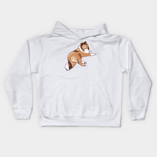 Collie rough dog sitting Kids Hoodie